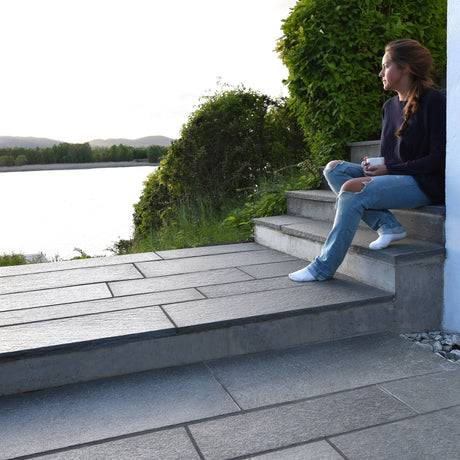 Flis Oppdal Mørk hugget kant 12mm - Skiferbutikken