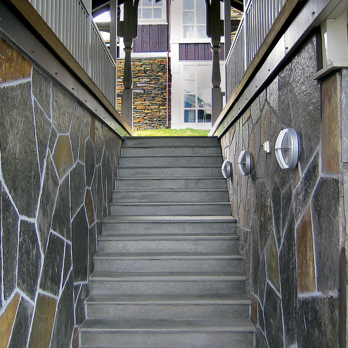 Trinn Otta Skifer Natur Børstet Saget Kant