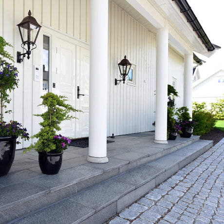 Trinn Mørk Oppdal natur hugget kant 20-30mm - Skiferbutikken